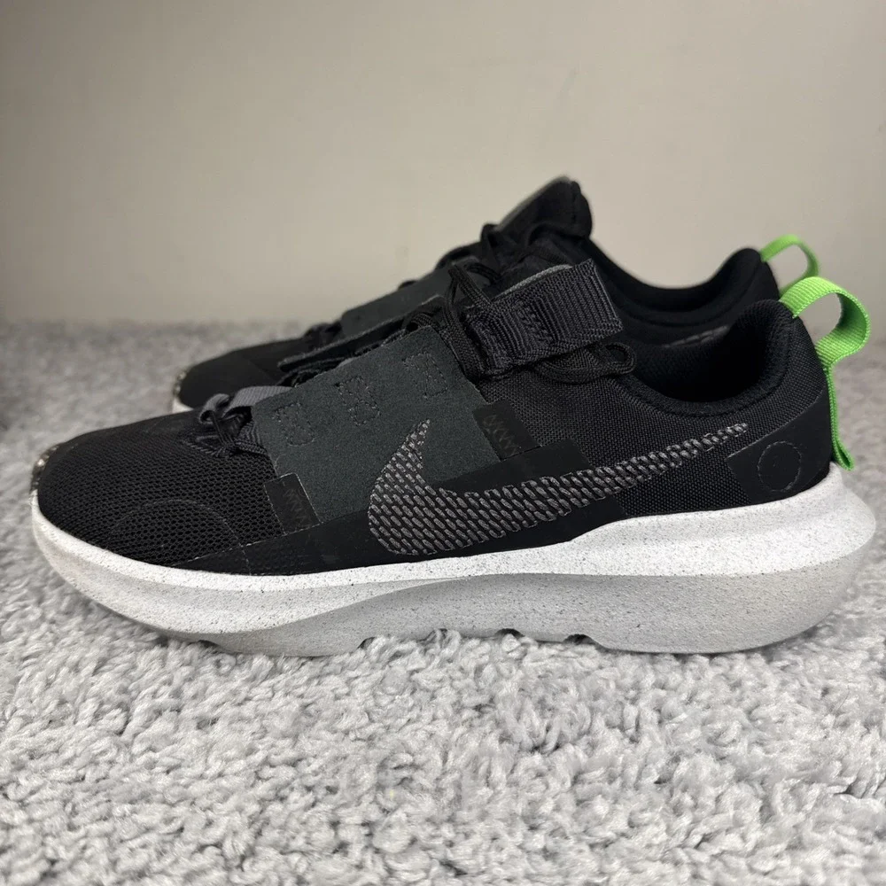 Nike Flex Runner DB3551-001 Black Green Youth 5.5Y Women's 7 Pre-Owned